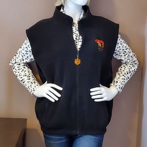 VTG Victoria Canada black fleece vest size XL